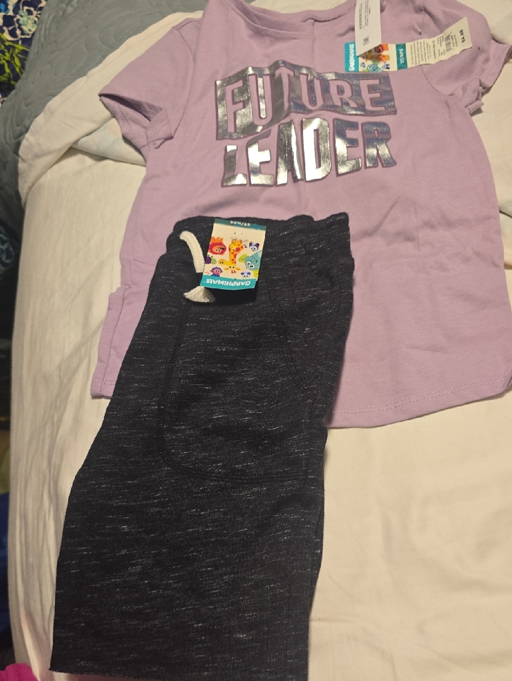 Garanimals Lavender Tee with Charcoal Jogger Shorts